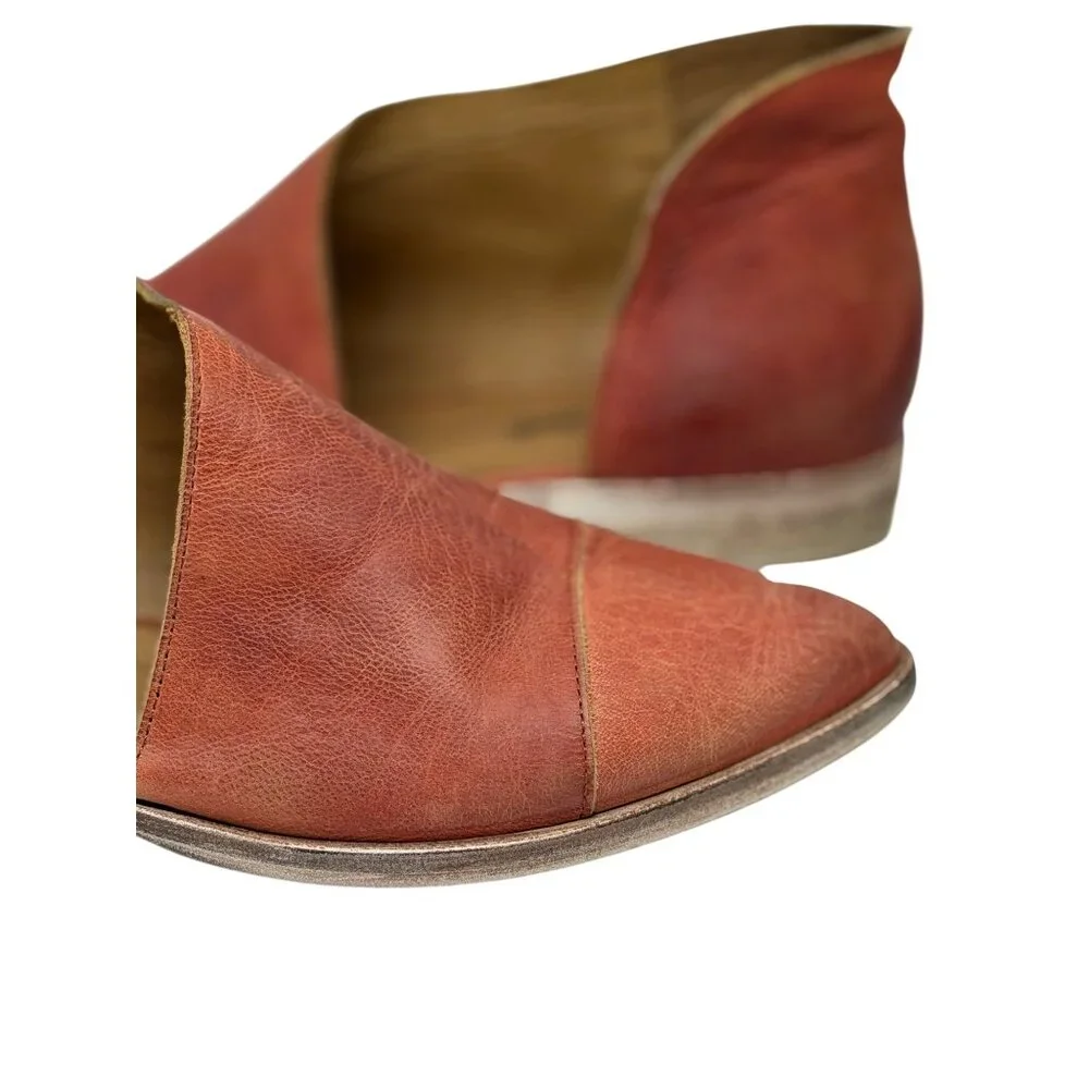 Free People Royale D’Orsay Brown Leather Flat Shoes EU 38 US 7.5 Made in Spain - Picture 4 of 10